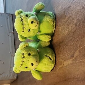 Frankenstein Bear Plush Slippers